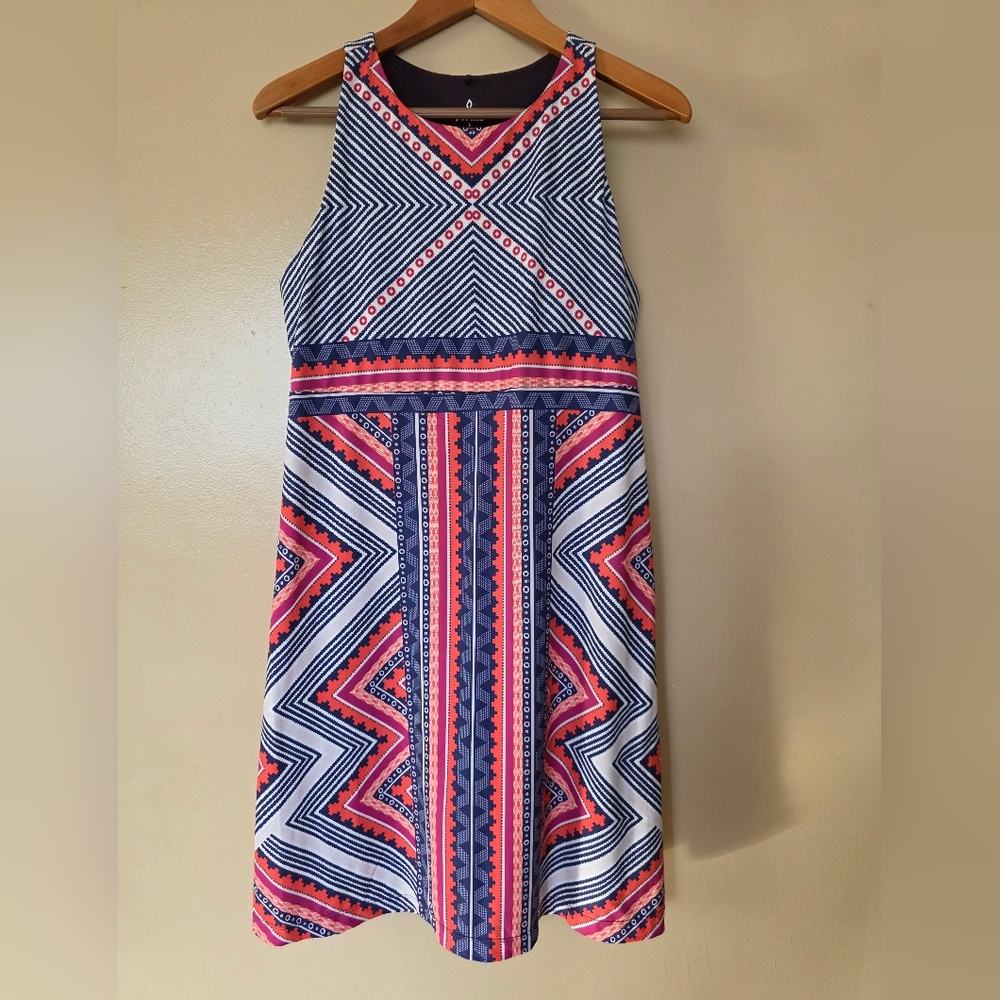prAna Ariel Dress L Athletic Racerback Built-In Bra Tenniscore Sporty Athleisure